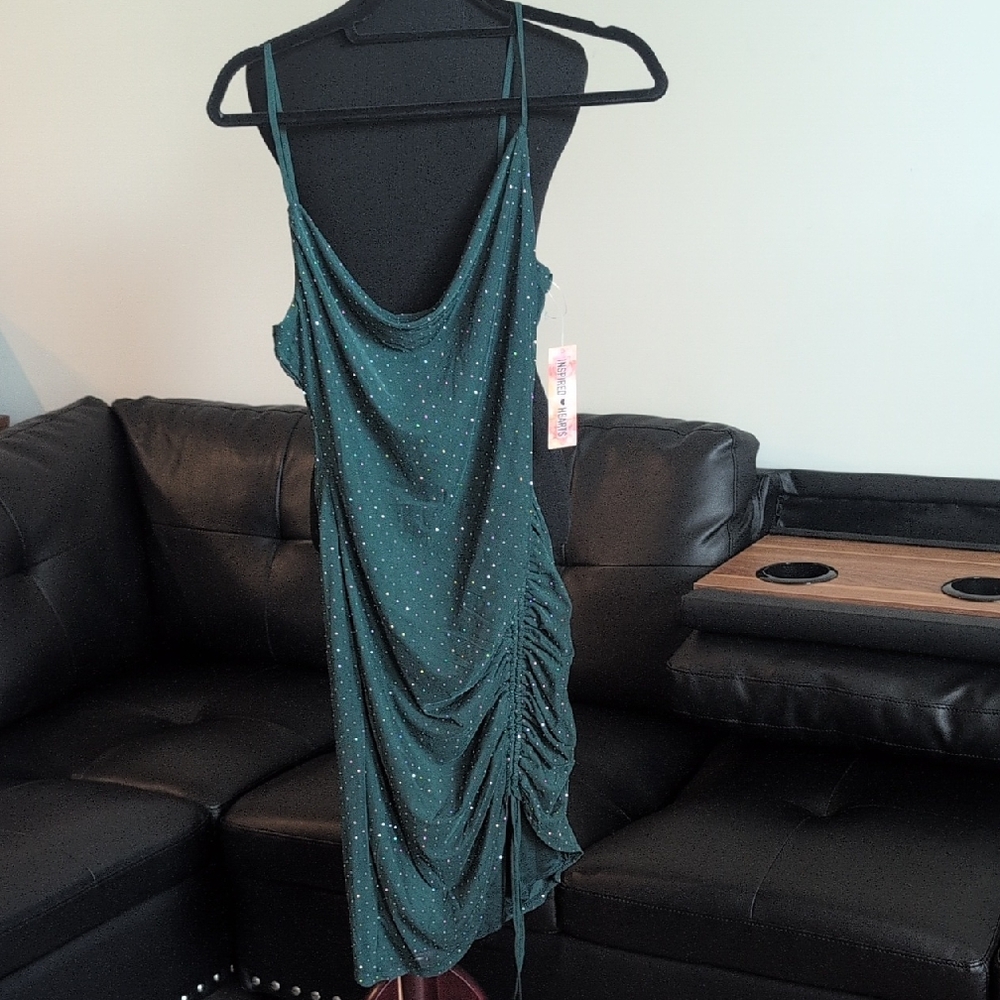 Inspired Hearts Teal Asymmetrical Dress